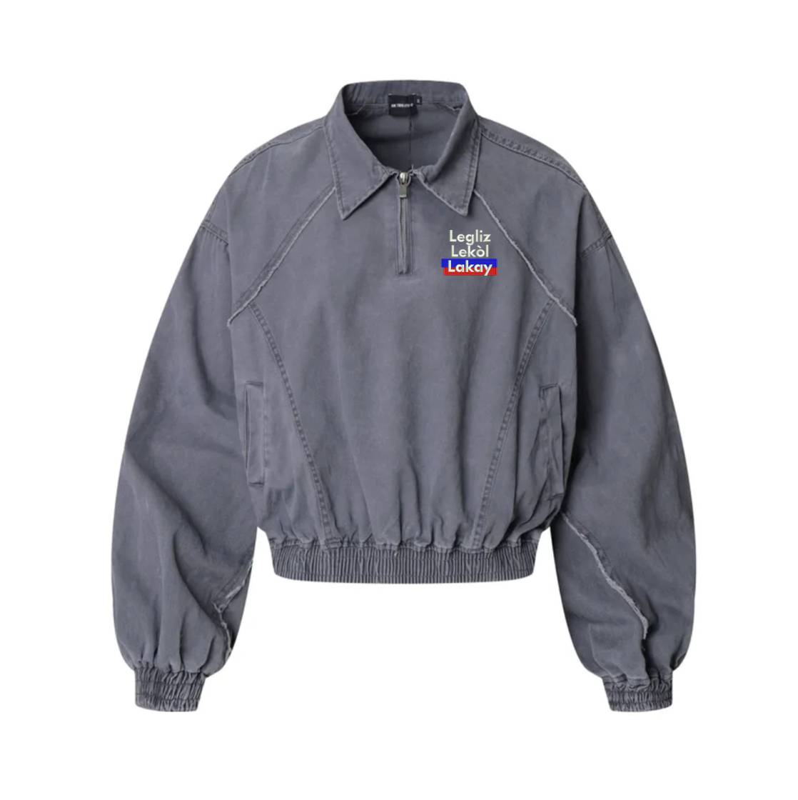 Washed Quarter-Zip Jacket