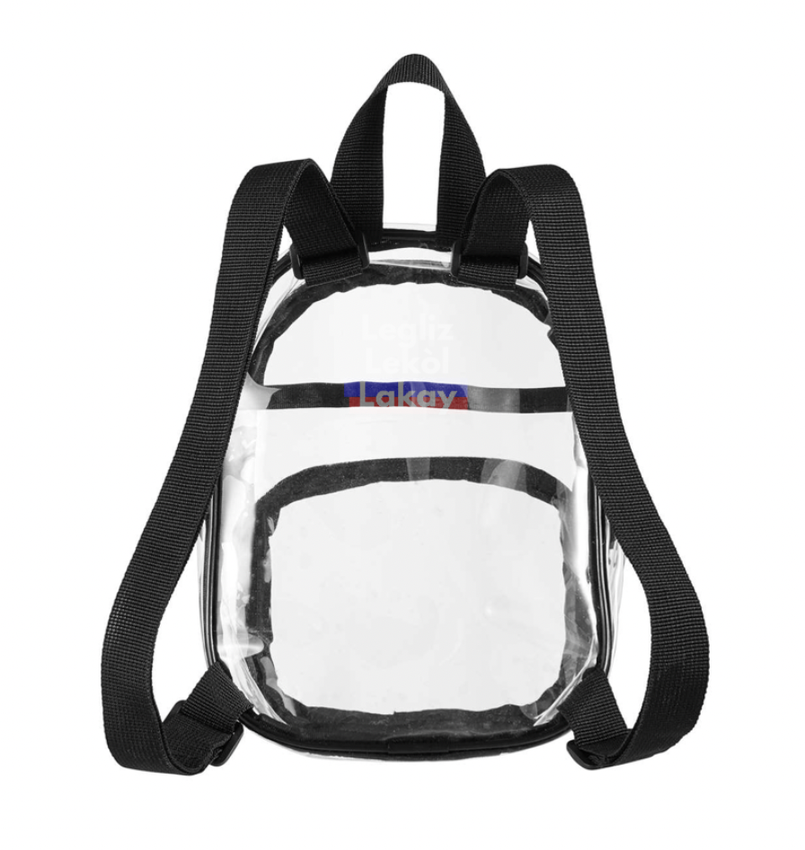 Clear PVC Mini Backpack Legliz lekol Lakay